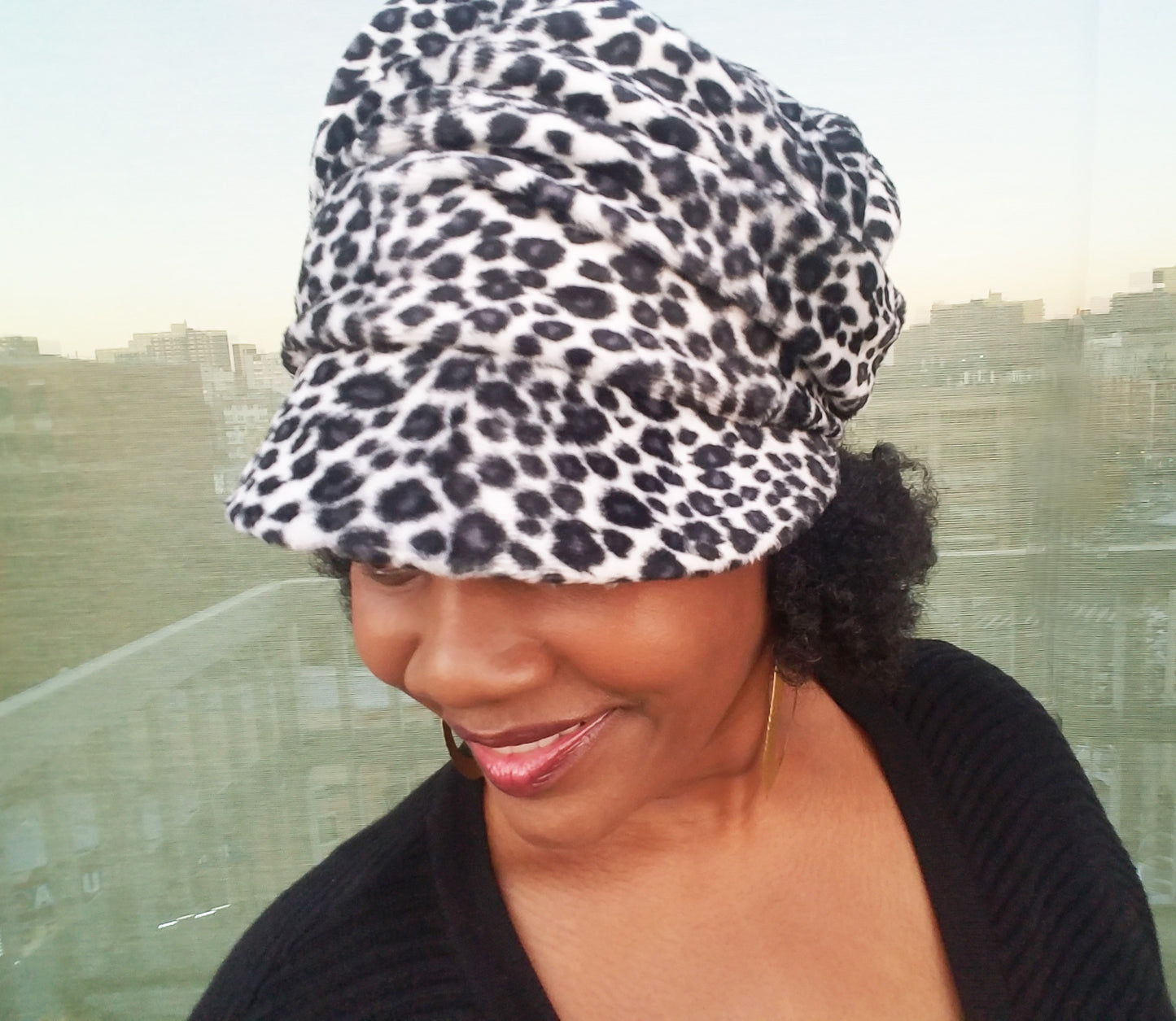 RTS - LEOPARD FAUX FUR CRUSH CAP