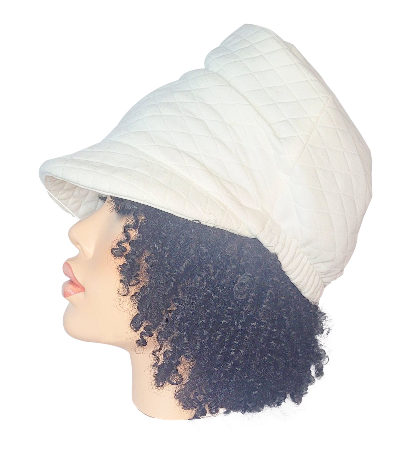 RTS - WHITE QUILTED CRUSH CAP