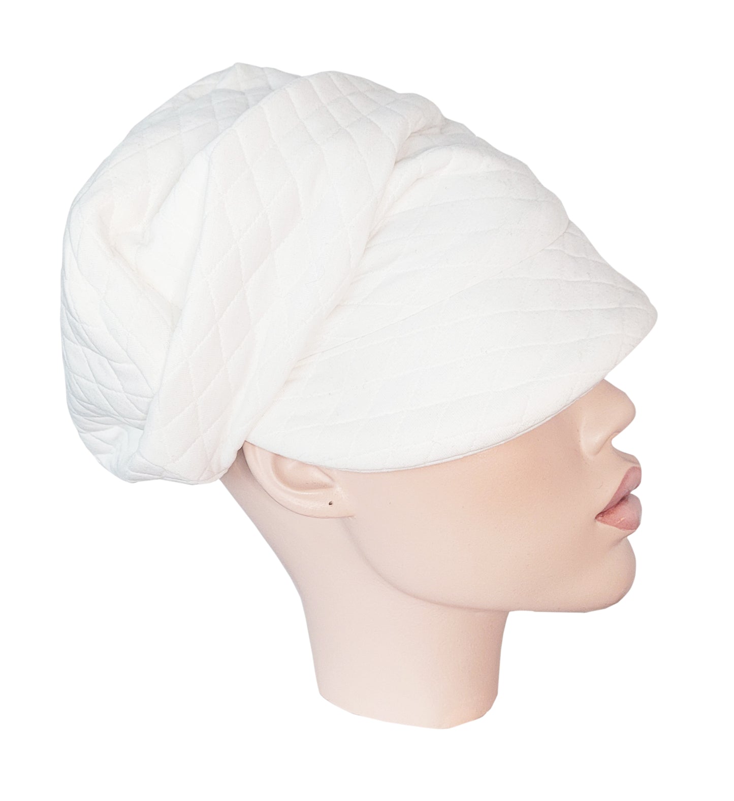 RTS - WHITE QUILTED CRUSH CAP