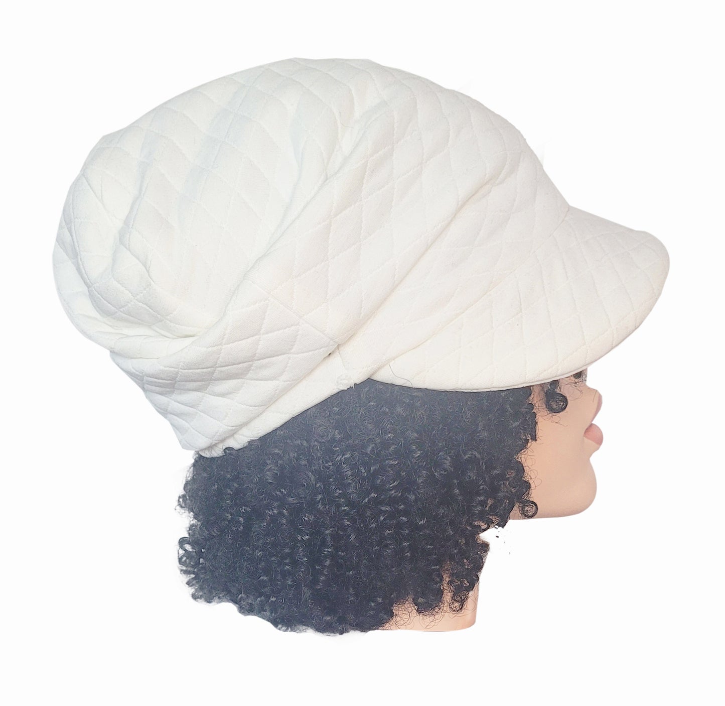 RTS - WHITE QUILTED CRUSH CAP