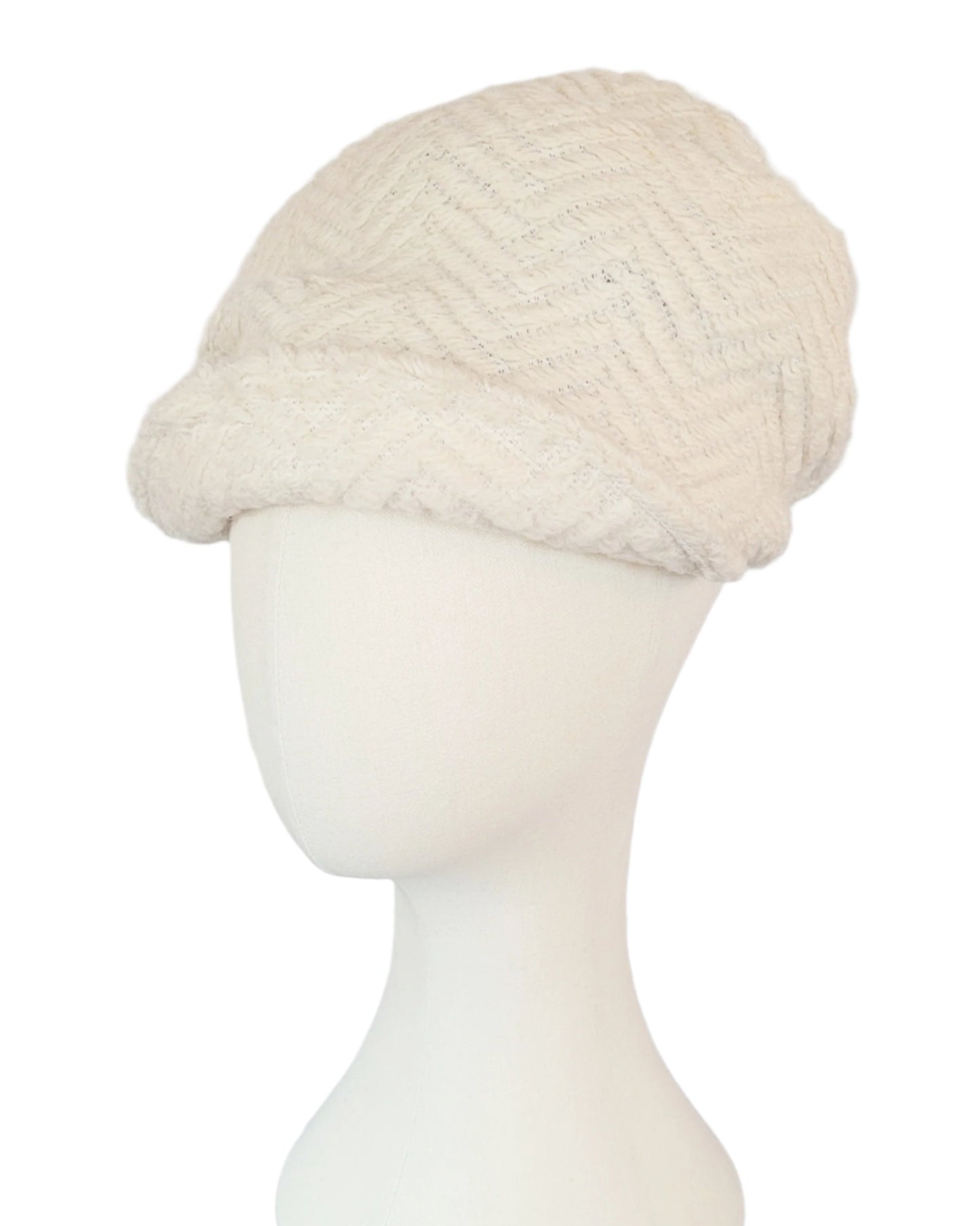 RTS - CREAM CHEVRON CRUSH CAP