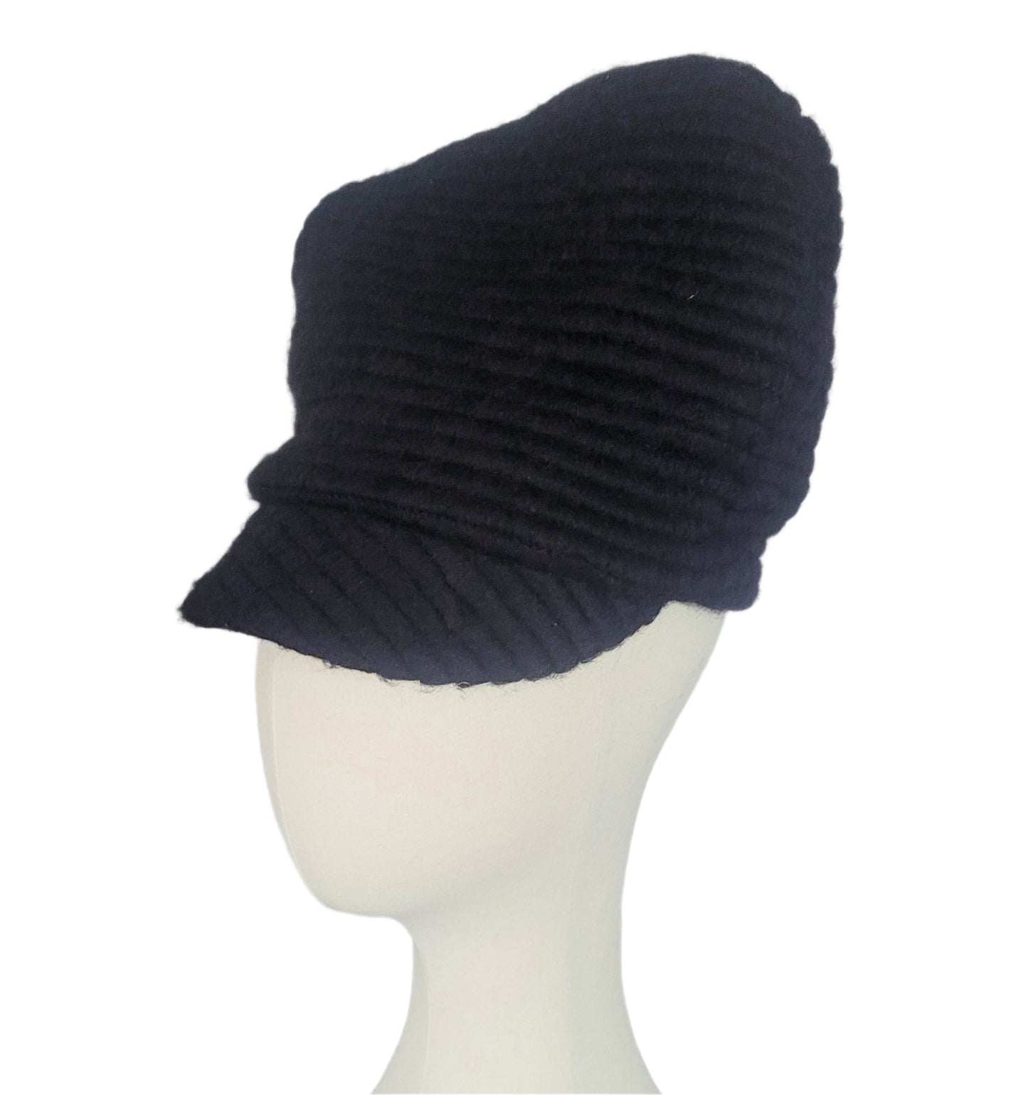 RTS - BLACK ROPE KNIT CRUSH CAP