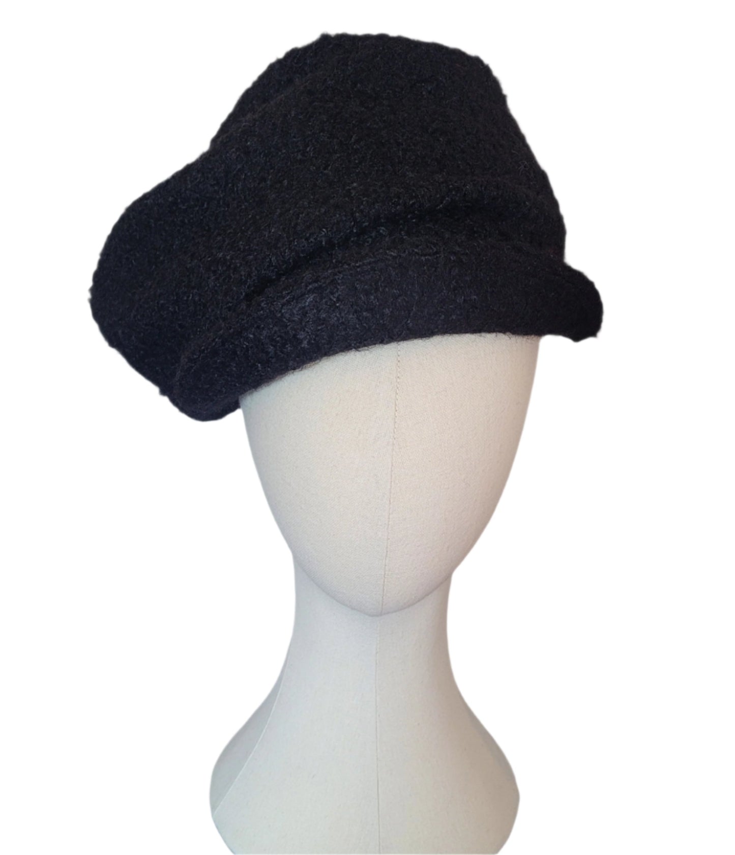 RTS - BLACK BOUCLE CRUSH CAP