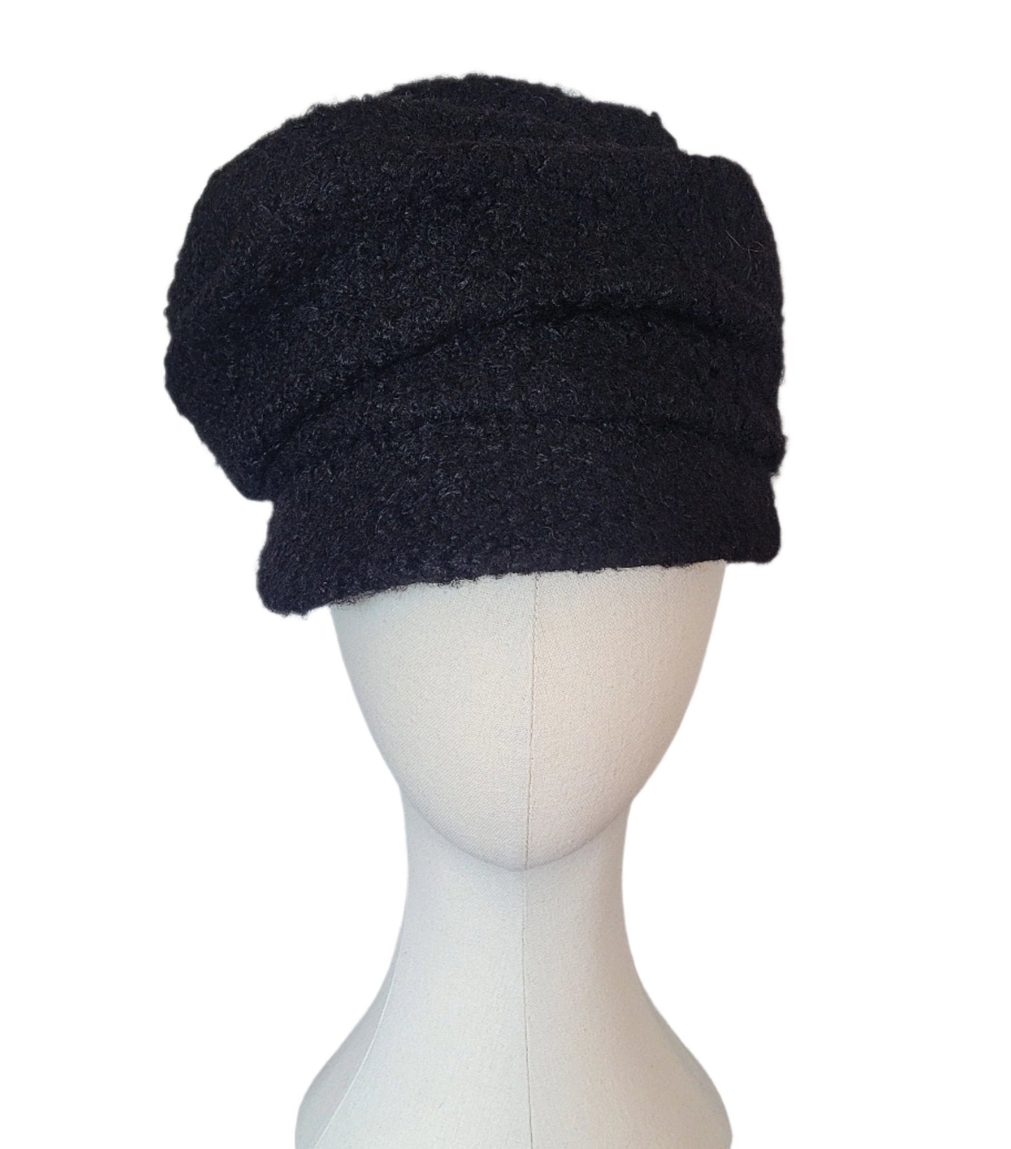 RTS - BLACK BOUCLE CRUSH CAP