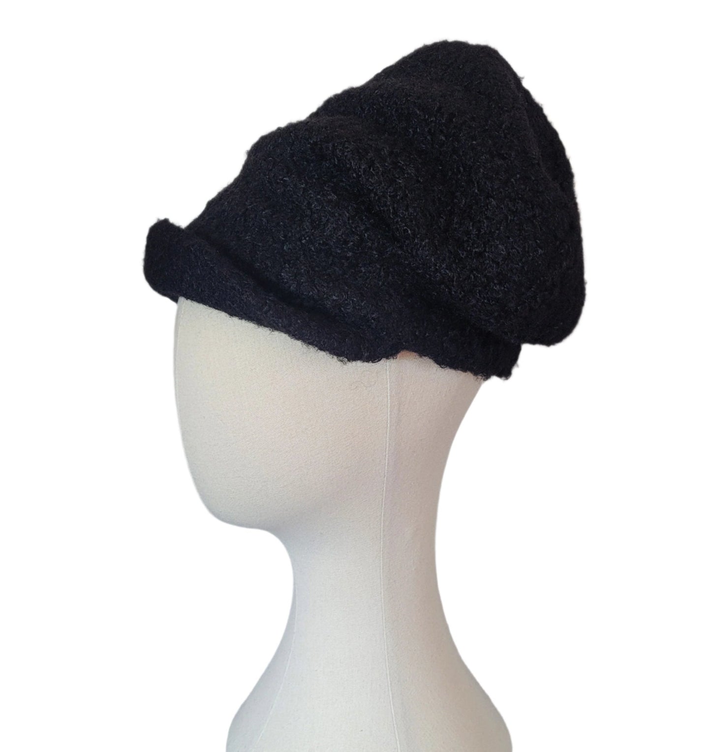 RTS - BLACK BOUCLE CRUSH CAP