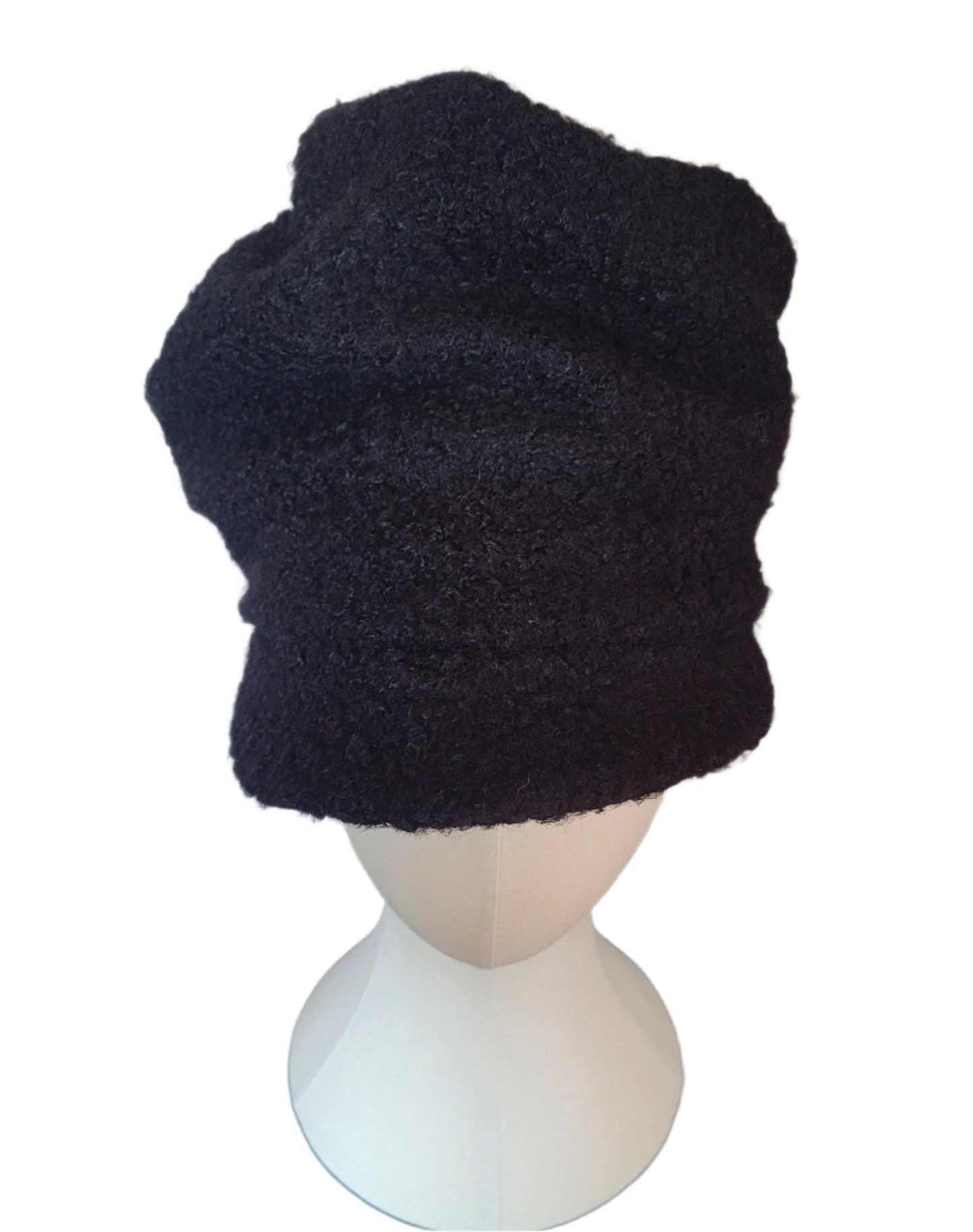 RTS - BLACK BOUCLE CRUSH CAP